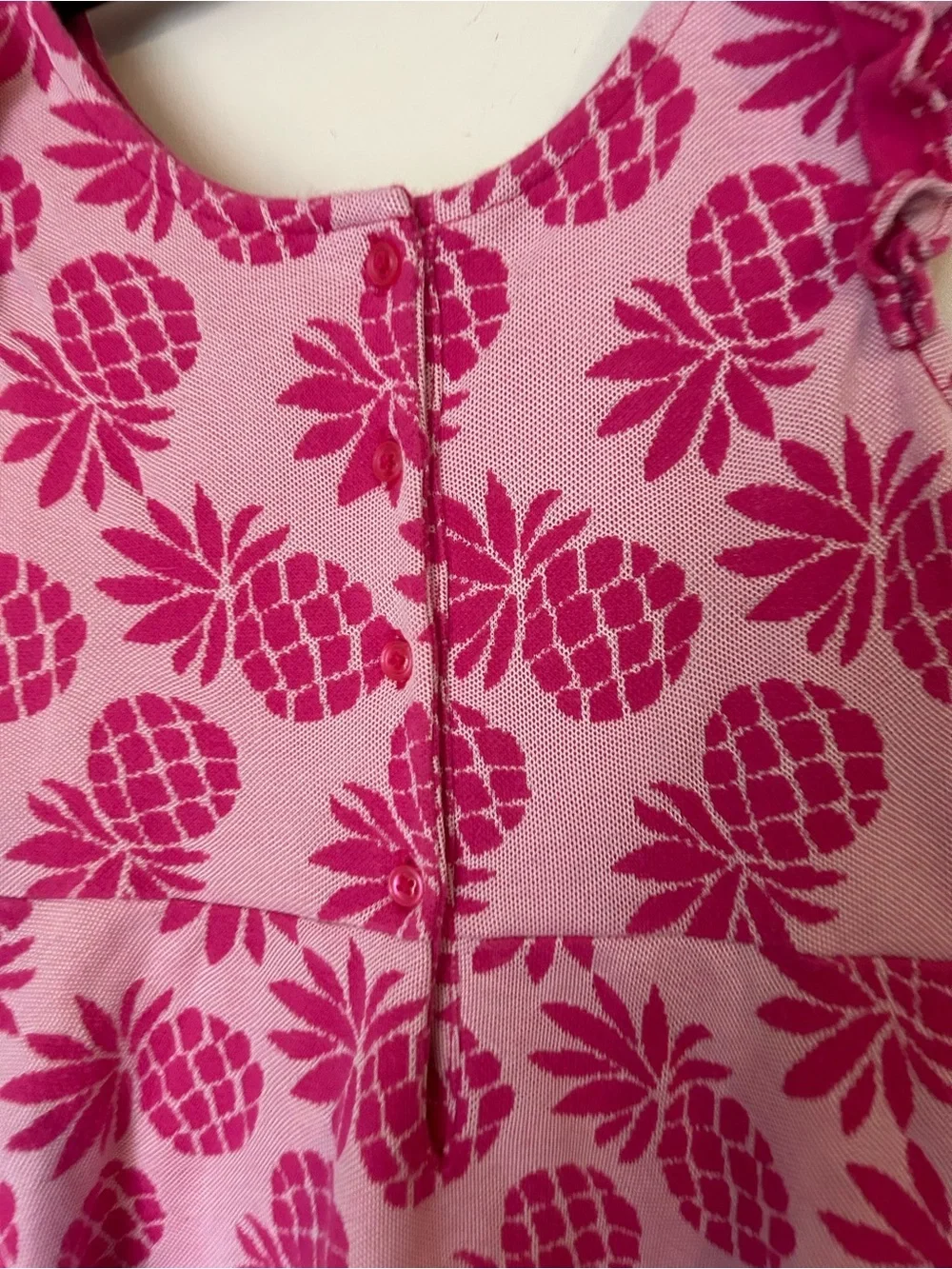 Janie and Jack Pineapple Pink Jacquard dress Size 8